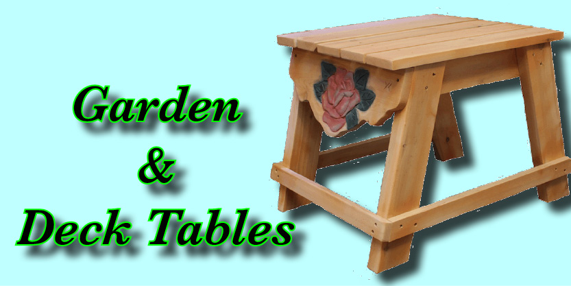 Carved Garden and deck furniture 
